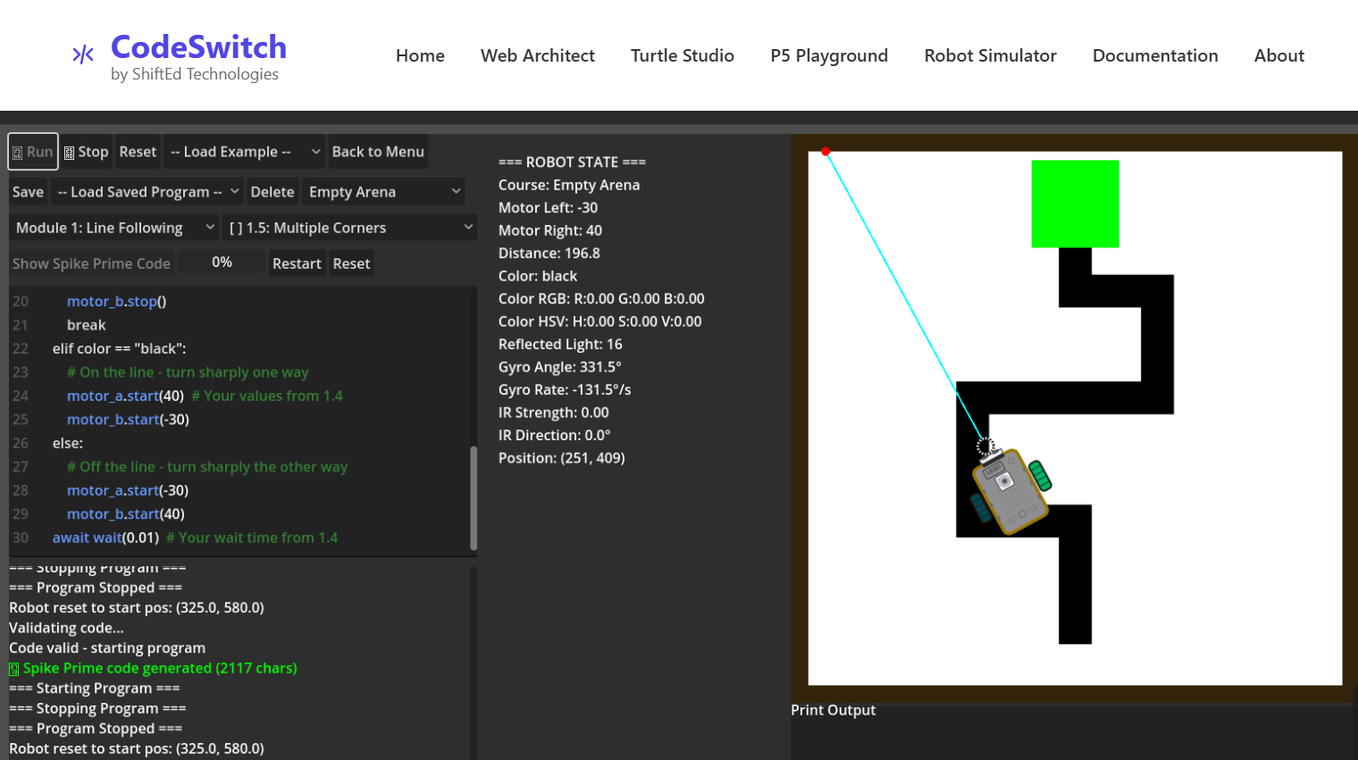 Robot Simulator Lessons