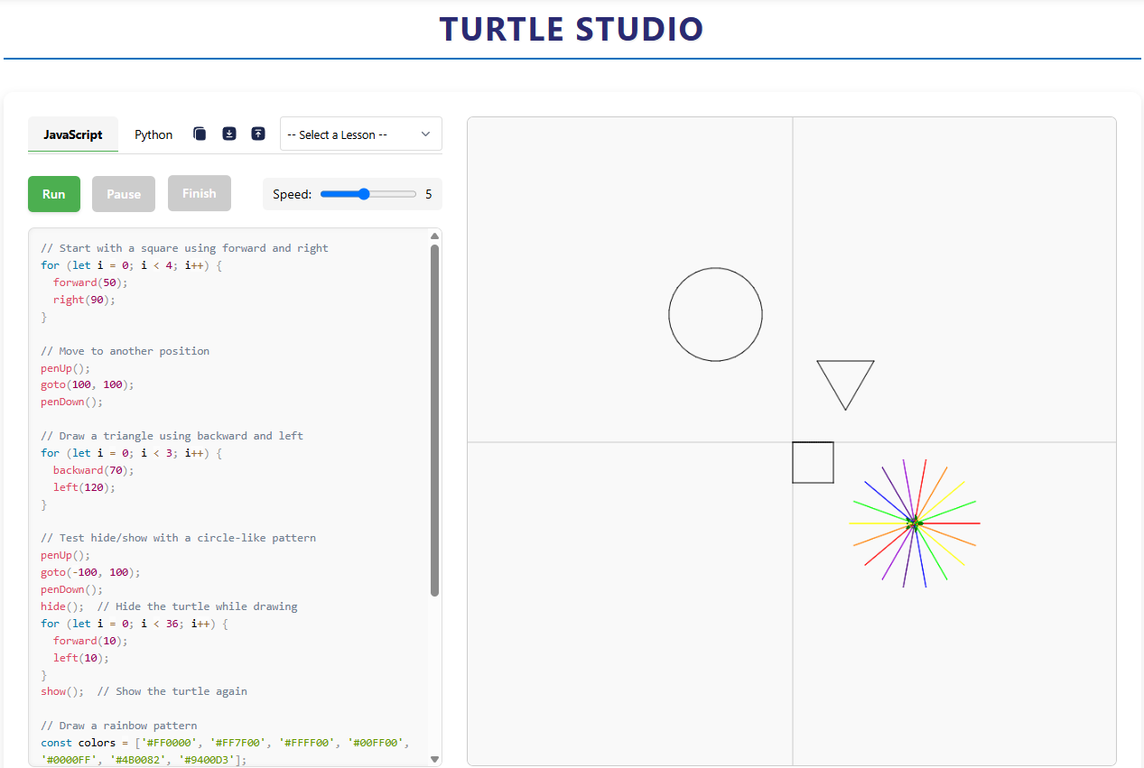 Turtle Commands Example