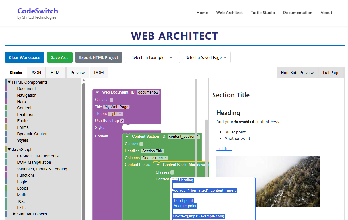 Web Architect Blocks